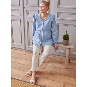 VERTBAUDET Blouse effet denim grossesse et allaitement imprimé fleurs double stone