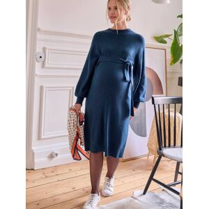 VERTBAUDET Robe-pull mi-longue avec ceinture de grossesse bleu océan