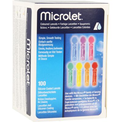Lancettes Colorées Microlet Bayer - 28g/0.5mm - Lancettes Lancettes Colorées Microlet Bayer - 28g/0.5mm - Lancettes