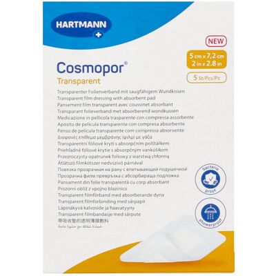 Cosmopor Penso Transparent - Pansement - 5cm x 7,2cm - Pack de 5 Cosmopor Penso Transparent - Pansement - 5cm x 7,2cm - Pack de 5