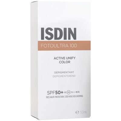 Isdin Active Unify Color SPF 50+ Crème Solaire Teintée - Régulateur de Mélanine Isdin Active Unify Color SPF 50+ Crème Solaire Teintée - Régulateur de Mélanine