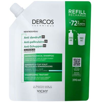 VICHY - Dercos Shampoing Anti-Pelicullaire Cheveux Gras 390Ml Recharge VICHY - Dercos Shampoing Anti-Pelicullaire Cheveux Gras 390Ml Recharge