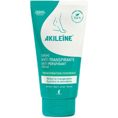 Crème Antitranspirante Akileine - 75ml - Réduit la transpiration et les odeurs Crème Antitranspirante Akileine - 75ml - Réduit la transpiration et les odeurs