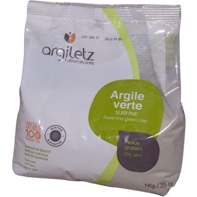 Argiletz Argile Verte Surfine Poudre 1 kg Argiletz Argile Verte Surfine Poudre 1 kg