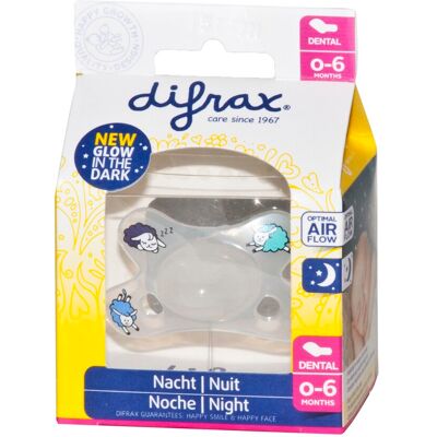 Difrax Sucette 0 - 6 Mois Dental Nuit Difrax Sucette 0 - 6 Mois Dental Nuit