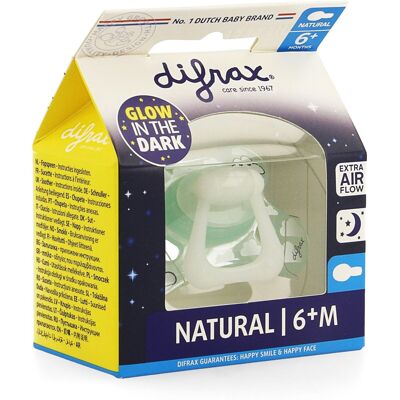 Difrax Sucette Natural 6+ Nuit Difrax Sucette Natural 6+ Nuit