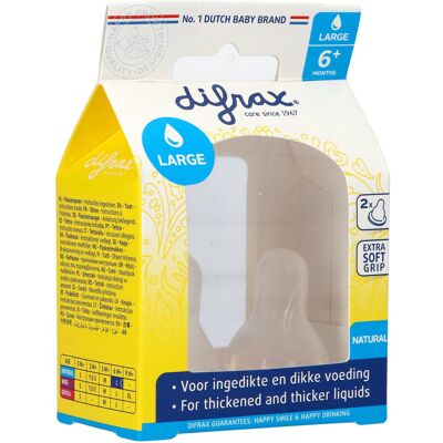 Difrax Tétine Naturelle Grande pour Biberon Difrax Tétine Naturelle Grande pour Biberon