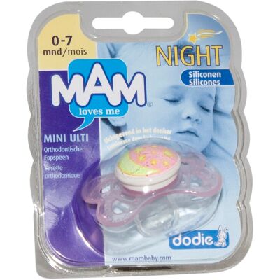 Dodie Sucette Mini Ulti Night 0-6 Mois Dodie Sucette Mini Ulti Night 0-6 Mois