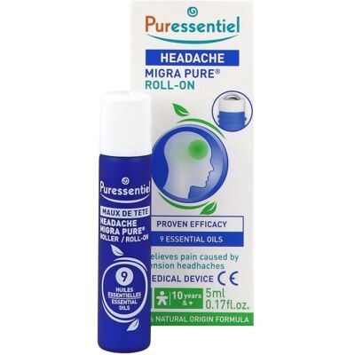 Puressentiel Maux de Tête Roller aux 9 Huiles Essentielles 5 ml Puressentiel Maux de Tête Roller aux 9 Huiles Essentielles 5 ml