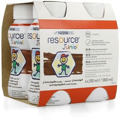 Resource Junior Chocolade 4x200ml - Complément alimentaire Resource Junior Chocolade 4x200ml - Complément alimentaire