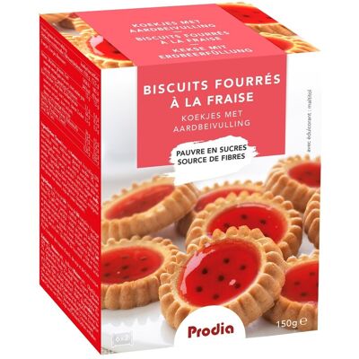 Prodia Biscuits Fourrés Fraise 125 g Prodia Biscuits Fourrés Fraise 125 g