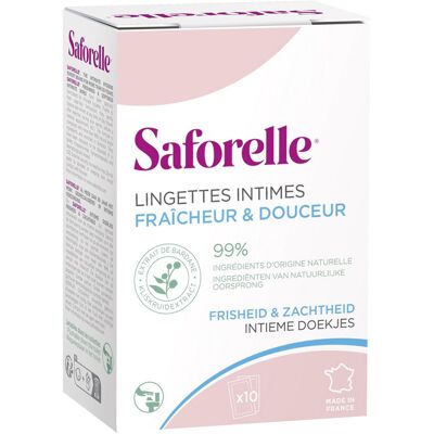 Saforelle Lingettes Intimes Biodégradables - Boîte 10 Saforelle Lingettes Intimes Biodégradables - Boîte 10