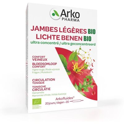 ARKOPHARMA - Arkofluide Jambes Légères Bio 20 Ampoules ARKOPHARMA - Arkofluide Jambes Légères Bio 20 Ampoules