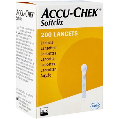 Lancettes Accu-Chek Softclix - 200 Aiguilles Steriles pour Test de Glucose Lancettes Accu-Chek Softclix - 200 Aiguilles Steriles pour Test de Glucose