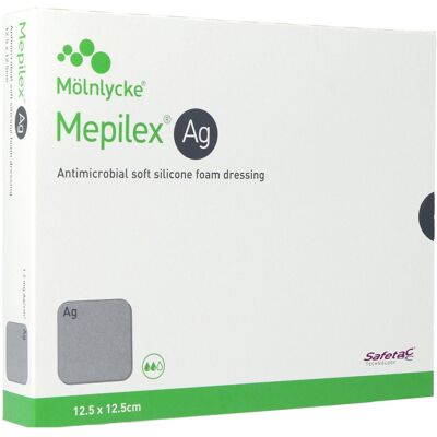 SAFETAC Mepilex Ag 12,50 x 12,50 cm 5 Pansements - Soins des plaies SAFETAC Mepilex Ag 12,50 x 12,50 cm 5 Pansements - Soins des plaies