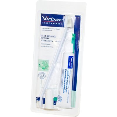 Kit d'hygiène buccale Virbac - Soin dentaire pour chiens et chats Kit d'hygiène buccale Virbac - Soin dentaire pour chiens et chats