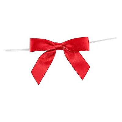 Reliant Ribbon Lot de 100 nœuds torsadés de 6,3 cm d'envergure x 4,4 cm Rouge 1,6 cm Reliant Ribbon Lot de 100 nœuds torsadés de 6,3 cm d'envergure x 4,4 cm Rouge 1,6 cm