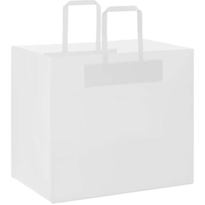 vidaXL Sacs en papier 50 pcs avec poignées blanc 32x22x28 cm vidaXL Sacs en papier 50 pcs avec poignées blanc 32x22x28 cm
