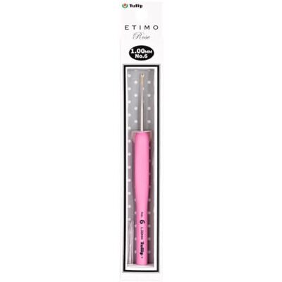 Tulip Etimo Rose Crochet 1,00 mm Tige en acier avec poignée ergonomique douce Rose 1 pièce Tulip Etimo Rose Crochet 1,00 mm Tige en acier avec poignée ergonomique douce Rose 1 pièce