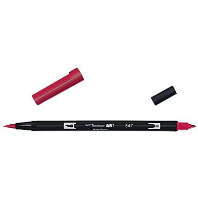 Tombow ABT-847 Feutre pinceau à 2 pointes Rouge Tombow ABT-847 Feutre pinceau à 2 pointes Rouge