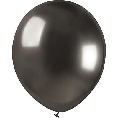 Ciao Lot de 100 ballons métalliques en latex naturel de qualité supérieure A50 (Ø 13 cm / 5 "), noir métallisé Ciao Lot de 100 ballons métalliques en latex naturel de qualité supérieure A50 (Ø 13 cm / 5 "), noir métallisé