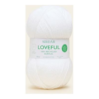 Sirdar , Loveful Fil acrylique recyclé, glace, 100 g Sirdar , Loveful Fil acrylique recyclé, glace, 100 g