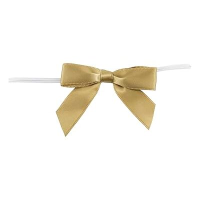 Reliant Ribbon Lot de 100 nœuds torsadés Doré antique 1,5 cm Reliant Ribbon Lot de 100 nœuds torsadés Doré antique 1,5 cm