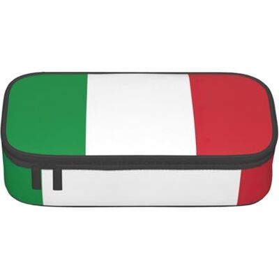 BGSHJVF Trousse à crayons haute capacité avec imprimé drapeau italien en tissu Oxford, pour crayons, stylos, plusieurs compartiments, design élégant BGSHJVF Trousse à crayons haute capacité avec imprimé drapeau italien en tissu Oxford, pour crayons, stylos, plusieurs compartiments, design élégant