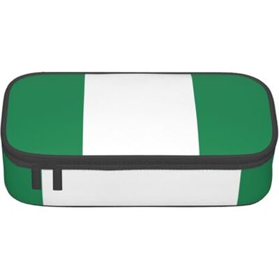 BGSHJVF Trousse à crayons haute capacité avec imprimé drapeau du Nigeria en tissu Oxford, pour crayons, stylos, plusieurs compartiments, design élégant BGSHJVF Trousse à crayons haute capacité avec imprimé drapeau du Nigeria en tissu Oxford, pour crayons, stylos, plusieurs compartiments, design élégant