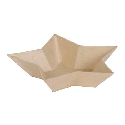 décopatch AC766Cpack Un Lot de 10 supports en papier brun mâché 15x15x3 cm, petit vide poche étoile décopatch AC766Cpack Un Lot de 10 supports en papier brun mâché 15x15x3 cm, petit vide poche étoile