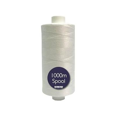 KORBOND Fil en Polyester Blanc 1000 m Fil Enduit 1000 m Fil RÉSISTANT Universel Idéal pour la Couture à la Main Plus résistant Que Les Fils naturels KORBOND Fil en Polyester Blanc 1000 m Fil Enduit 1000 m Fil RÉSISTANT Universel Idéal pour la Couture à la Main Plus résistant Que Les Fils naturels