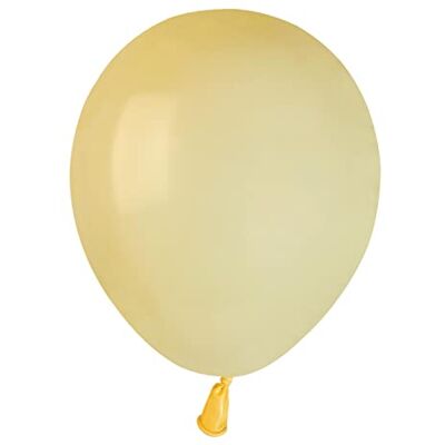 Ciao Lot de 100 ballons en latex naturel de qualité supérieure A50 (Ø 13 cm / 5 ''), jaune pastel Ciao Lot de 100 ballons en latex naturel de qualité supérieure A50 (Ø 13 cm / 5 ''), jaune pastel