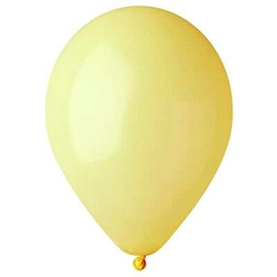Ciao Lot de 100 ballons en latex naturel de qualité supérieure G120 (Ø 33 cm / 13 ''), jaune pastel Ciao Lot de 100 ballons en latex naturel de qualité supérieure G120 (Ø 33 cm / 13 ''), jaune pastel