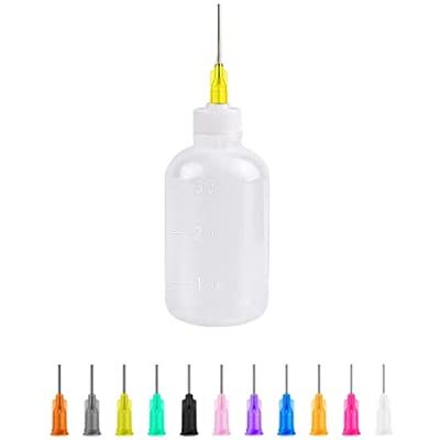 SKYPRO Lot de flacons applicateurs de 30 ml avec 11 embouts aiguilles de 1,3 cm, pour bricolage, paperolle, peinture acrylique, graissage, travaux d’artisanat, loisirs créatifs SKYPRO Lot de flacons applicateurs de 30 ml avec 11 embouts aiguilles de 1,3 cm, pour bricolage, paperolle, peinture acrylique, graissage, travaux d’artisanat, loisirs créatifs