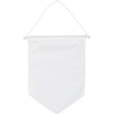 Rayher Hobby Lot de 2 fanions en tissu à suspendre, blanc naturel, 18 x 21 cm Rayher Hobby Lot de 2 fanions en tissu à suspendre, blanc naturel, 18 x 21 cm
