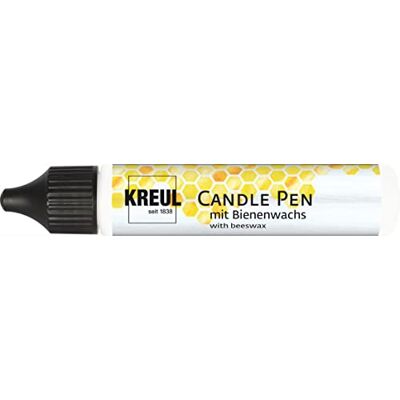 KREUL 49701 Candle Pen, blanc, 29 ml, Crayon pour bougies avec pointe fine, peinture à la cire d'abeille pour décorer et peindre des bougies KREUL 49701 Candle Pen, blanc, 29 ml, Crayon pour bougies avec pointe fine, peinture à la cire d'abeille pour décorer et peindre des bougies