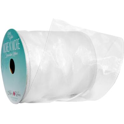 Morex Ruban en mousseline de soie de 10 cm avec bobine de 9,1 m, blanc Morex Ruban en mousseline de soie de 10 cm avec bobine de 9,1 m, blanc