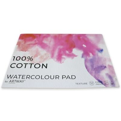 Artway Bloc aquarelle A3 pressé à froid 300 g/m² 100% coton 12 feuilles Pour aquarelle et gouache ; 100 % coton, pressé à froid, très absorbant, sans acide et dimensionné Artway Bloc aquarelle A3 pressé à froid 300 g/m² 100% coton 12 feuilles Pour aquarelle et gouache ; 100 % coton, pressé à froid, très absorbant, sans acide et dimensionné