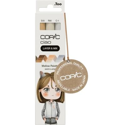 Copic Ciao Layer & Mix Pen Lot de 3 marqueurs de palette Mellow pour art, artisanat, coloriage, graphique, surligneur, design, manga Copic Ciao Layer & Mix Pen Lot de 3 marqueurs de palette Mellow pour art, artisanat, coloriage, graphique, surligneur, design, manga