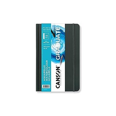 Canson Graduate Book Cahier de dessin, double face : pressé à froid et grain fin, 250 g/m², couverture rigide, 14 x 21,6 cm, blanc, 56 feuilles Canson Graduate Book Cahier de dessin, double face : pressé à froid et grain fin, 250 g/m², couverture rigide, 14 x 21,6 cm, blanc, 56 feuilles