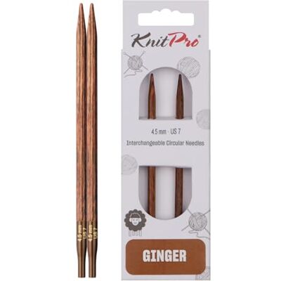 KnitPro - Ginger - Bouleau - 4,50mm - Aiguilles à tricoter KnitPro - Ginger - Bouleau - 4,50mm - Aiguilles à tricoter