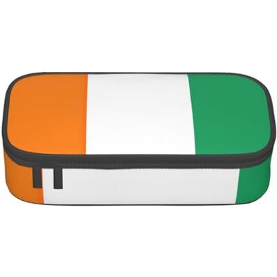 BGSHJVF Trousse à crayons haute capacité en tissu Oxford avec motif drapeau de la Côte d'Ivoire BGSHJVF Trousse à crayons haute capacité en tissu Oxford avec motif drapeau de la Côte d'Ivoire
