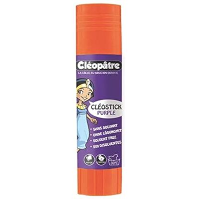 Cléopâtre CLEOPATRE CLEOSTICK violet, bâton de colle violette plastique recyclé au format 8gr Cléopâtre CLEOPATRE CLEOSTICK violet, bâton de colle violette plastique recyclé au format 8gr