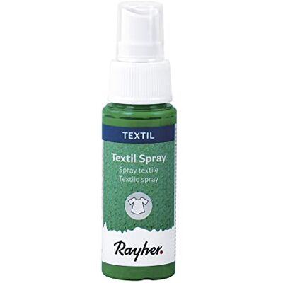 Rayher 35027416 Spray textile vert pomme, flacon de 50 ml, peinture textile en aérosol, couleur vive pour textiles clairs, à base d'eau Rayher 35027416 Spray textile vert pomme, flacon de 50 ml, peinture textile en aérosol, couleur vive pour textiles clairs, à base d'eau