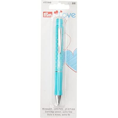 Prym Love Polka Dot Crayon à cartouche extra fine, en plastique/métal, turquoise, 0,9 mm, 1 pièce (1 pièce) Prym Love Polka Dot Crayon à cartouche extra fine, en plastique/métal, turquoise, 0,9 mm, 1 pièce (1 pièce)