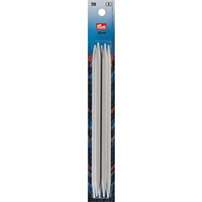 Aiguilles à tricoter Prym gris perle à pointes doubles Aiguilles à tricoter Prym gris perle à pointes doubles