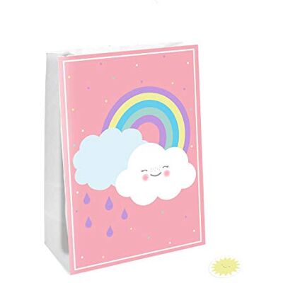 amscan Generique 4 Sacs Cadeaux Petite Nuage Roses avec Stickers amscan Generique 4 Sacs Cadeaux Petite Nuage Roses avec Stickers