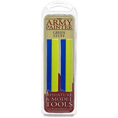 The Army Painter Green Stuff, Pâte à modeler en 2 parties, 20 cm, pâte à modeler modelable pour miniatures, argile époxy verte facile à pétrir pour sculpter The Army Painter Green Stuff, Pâte à modeler en 2 parties, 20 cm, pâte à modeler modelable pour miniatures, argile époxy verte facile à pétrir pour sculpter