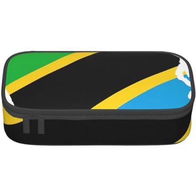 BGSHJVF Trousse à crayons haute capacité en tissu Oxford avec imprimé carte du drapeau de Tanzanie, pour crayons, stylos, plusieurs compartiments, design élégant BGSHJVF Trousse à crayons haute capacité en tissu Oxford avec imprimé carte du drapeau de Tanzanie, pour crayons, stylos, plusieurs compartiments, design élégant