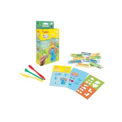 Jovi Play&Fun JURASSIC Kit de pâte à modeler dinosaures, 10 pastilles de 15 g, 2 pochoirs à découper et 3 outils de modélisation, cadeaux et travaux manuels pour enfants à partir de 3 ans Jovi Play&Fun JURASSIC Kit de pâte à modeler dinosaures, 10 pastilles de 15 g, 2 pochoirs à découper et 3 outils de modélisation, cadeaux et travaux manuels pour enfants à partir de 3 ans